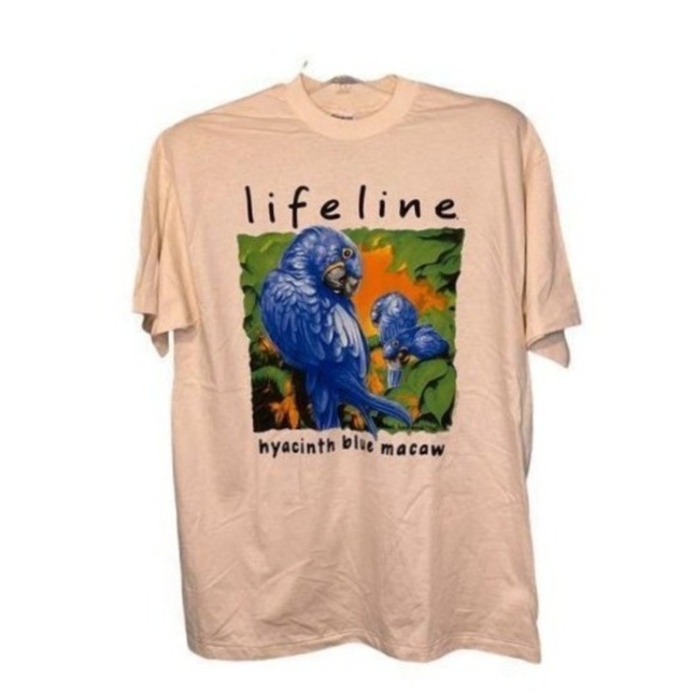 Vintage Life Line Hyacinth Blue Macaw Nature Tee Single Stitch Rachel Lockwood A